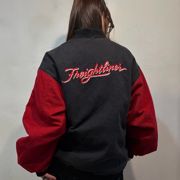90s vintage red denim stadium varsity jk