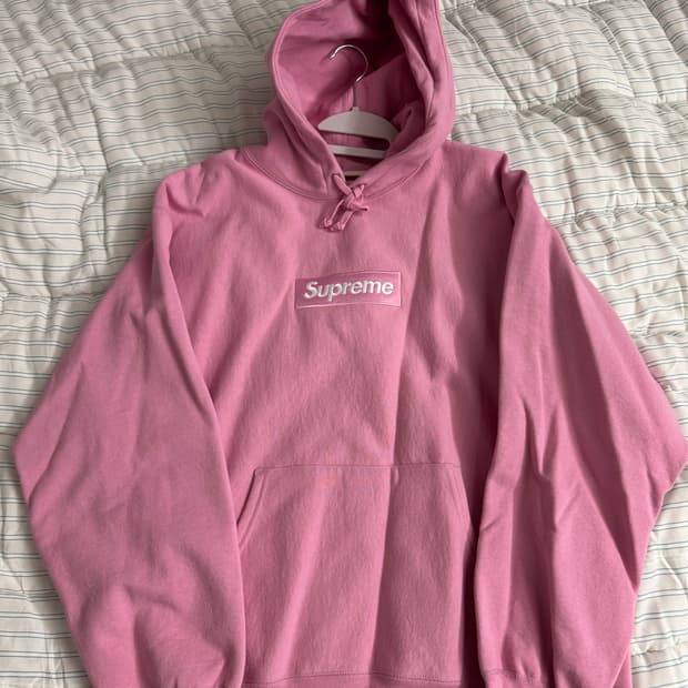 L) 슈프림 24FW 박스로고 후드 핑크