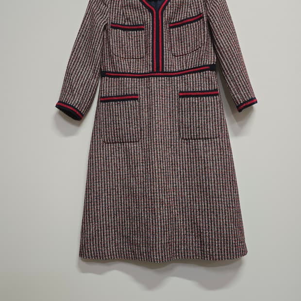 레니본 트위드 원피스  포켓 포인트