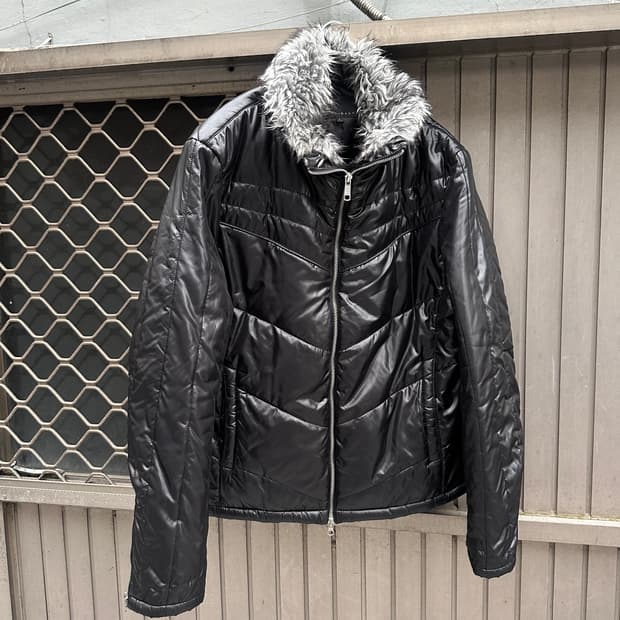 SPINASH 00s trimming fur puffer jacket