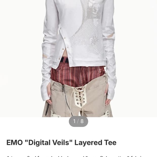EMOBROTHER Digital veils layered Tee