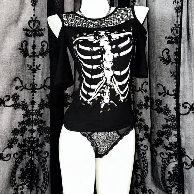 Skull see-through short sleeve