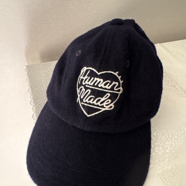 휴먼메이드 6-패널 울 캡 모자 네이비