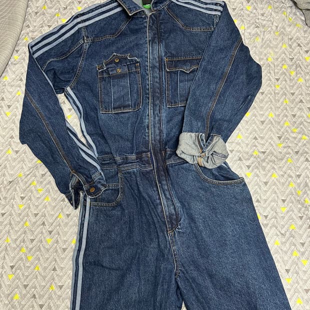 아디다스 x 아이비파크 데님 점프수트 M