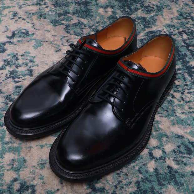 Gucci 구찌 웹 디테일 클래식 더비 구두 블랙 260정품