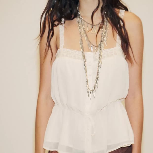 Zara 텍스처 디테일 비즈 네크리스 목걸이