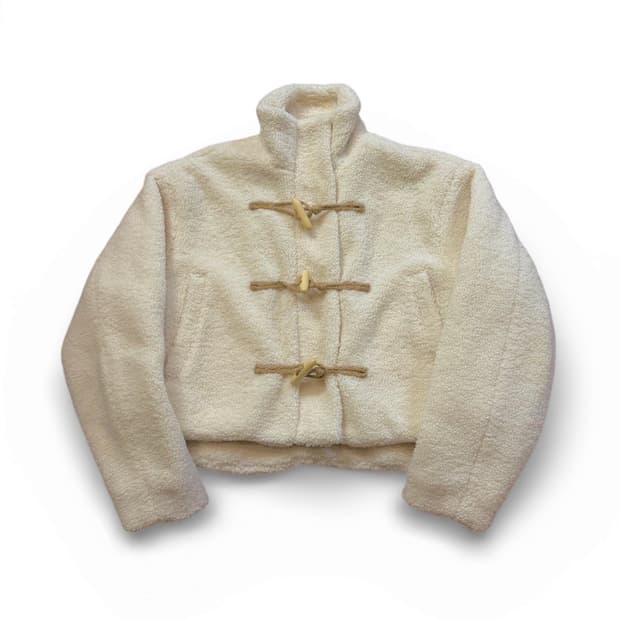 벨리드 토글버튼 크롭 쉐르파 크롭 자켓 