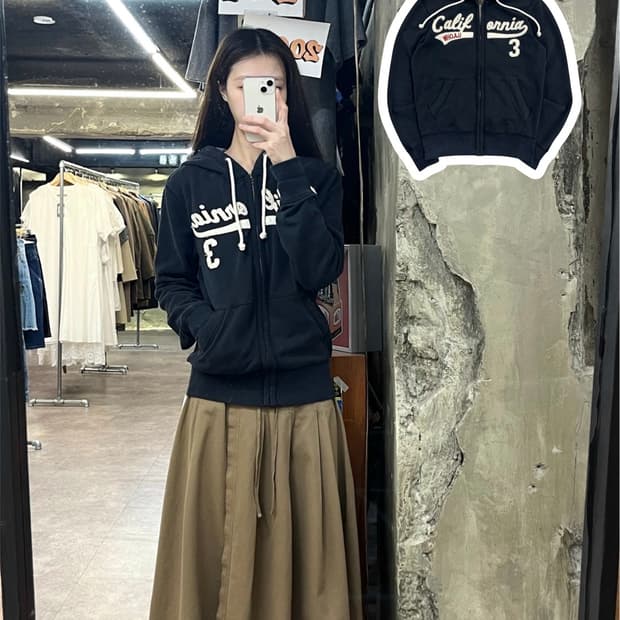 후아유 기모 후드집업 블랙 S #csz4038