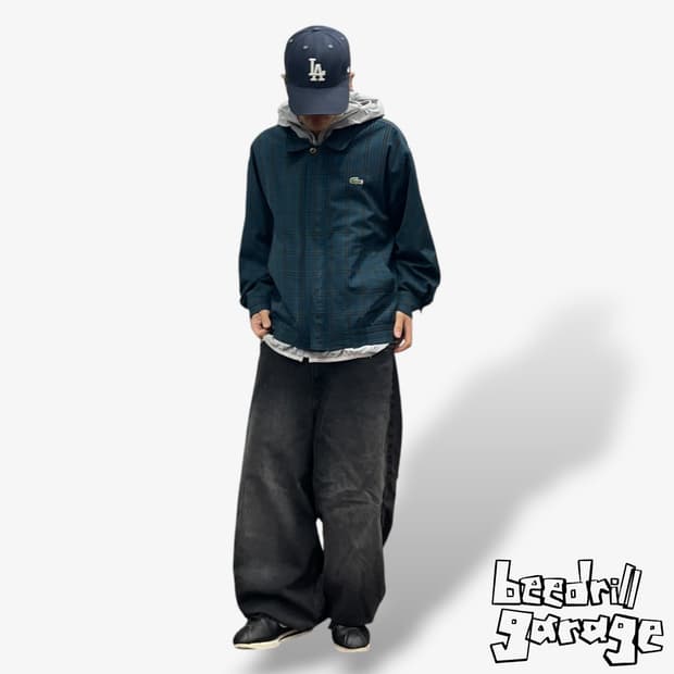 90s 라코스테 체크 블루종 자켓