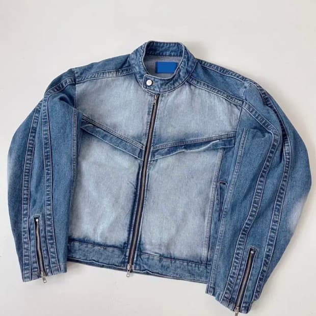 오버핏 워싱 데님 레이서 자켓 racer jacket /원가 105000