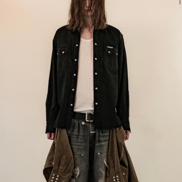 CORDUROY WESTERN SHIRTS BLACK