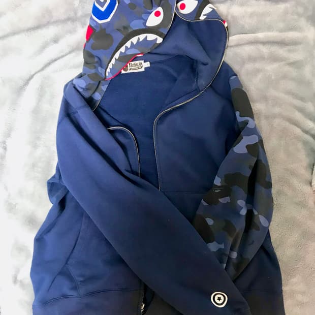 급처) 베이프 반카모 청계 네이비 후드집업 xl 빈티지 베이프 마일로