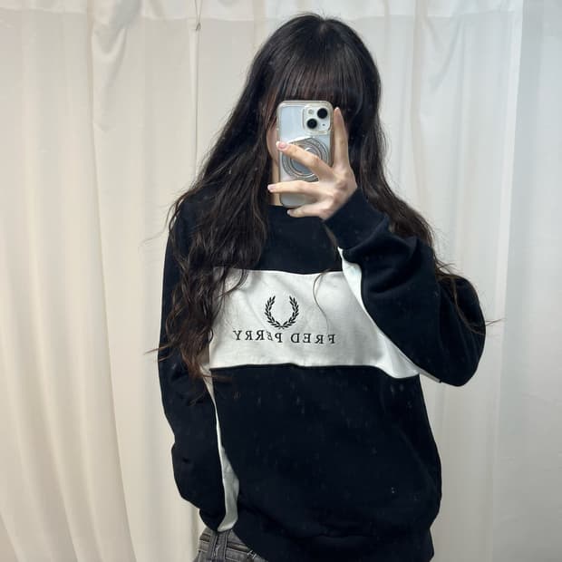 Fred Perry Black Contrast Sweatshirt