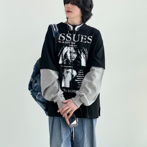 영재 유어너스 이슈 레이어드 롱 슬리브 블랙