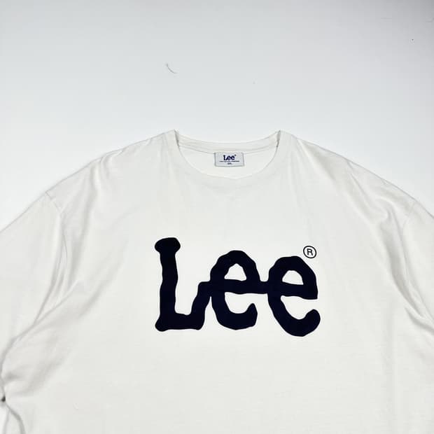 Lee (리) 이니셜 빅로고 화이트 반팔 티셔츠 (XXL)