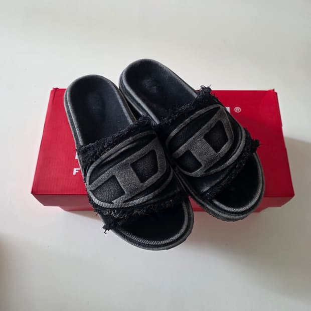 디젤 데님 흑청 슬리퍼 42사이즈 270~275