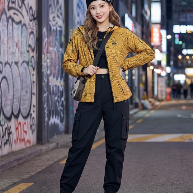 K2 뉴스페이퍼 프린팅 바람막이 후드 자켓_90