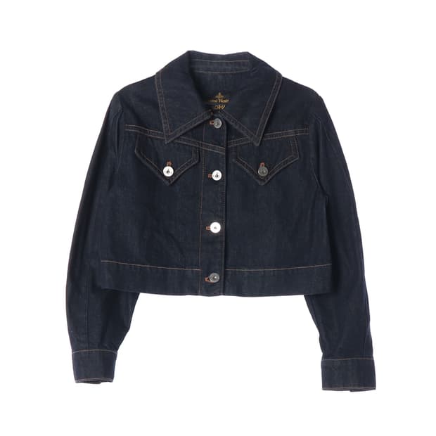 (새상품)[S]비비안 웨스트우드 진청 크롭 청자켓 데님재킷

