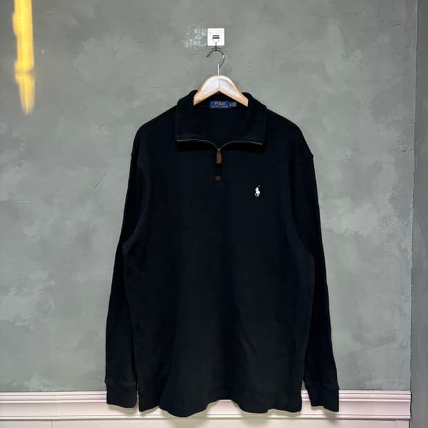 폴로 랄프로렌 니트 반집업 블랙