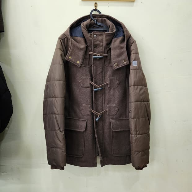 Calvin Klein Jeans CKJ 믹스 패브릭 더플 패딩 자켓