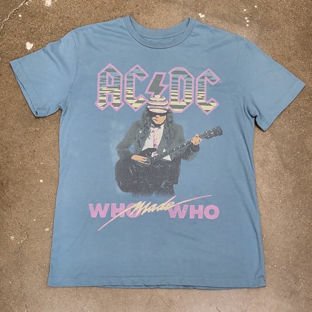 ACDC 밴드 프린팅 반팔 티셔츠
