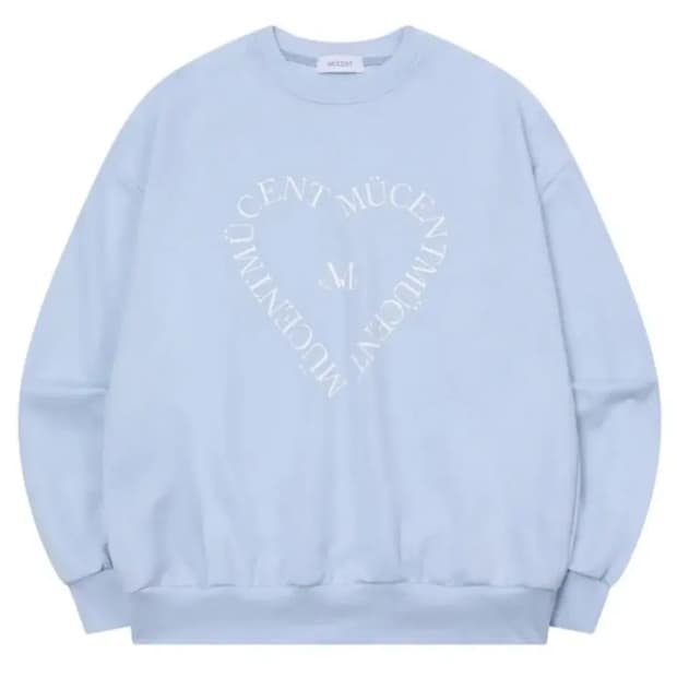 무센트 하트 레터링 롱슬리브 맨투맨