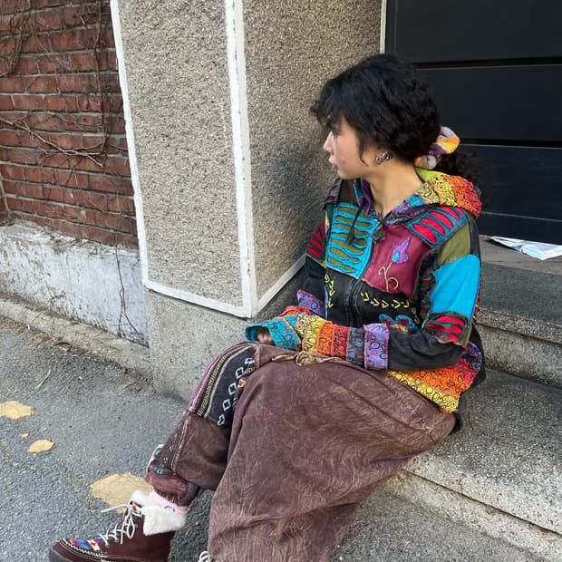 Outdoor 히피패턴 숏 부츠