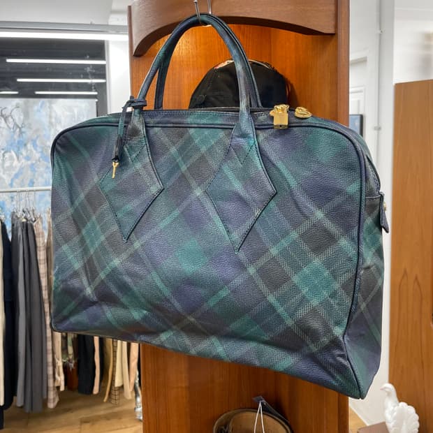 비비안웨스트우드 그린 체크 백