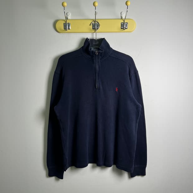 폴로 랄프로렌 네이비 하프집업 맨투맨 S