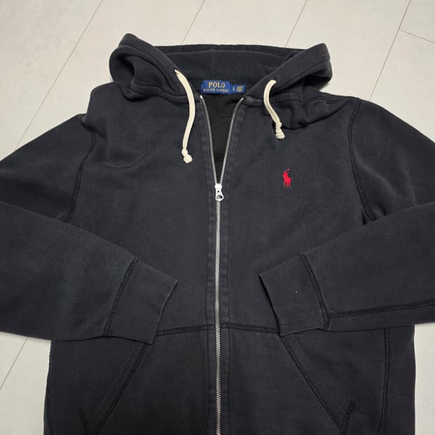 폴로 랄프로렌 블랙 후드집업 L