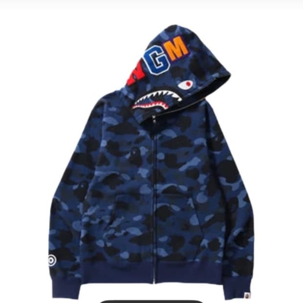 베이프 샤크카모 후드집업 XXL