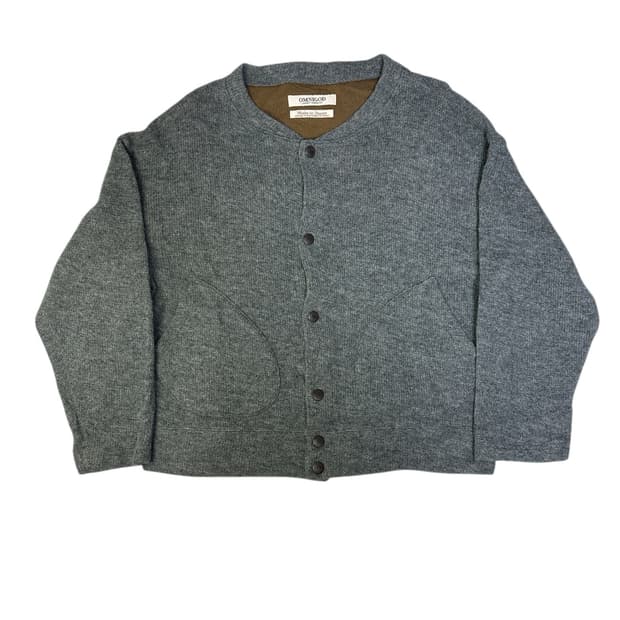 옴니갓 omnigod 접결 울 스냅 가디건 다크블루 womens F