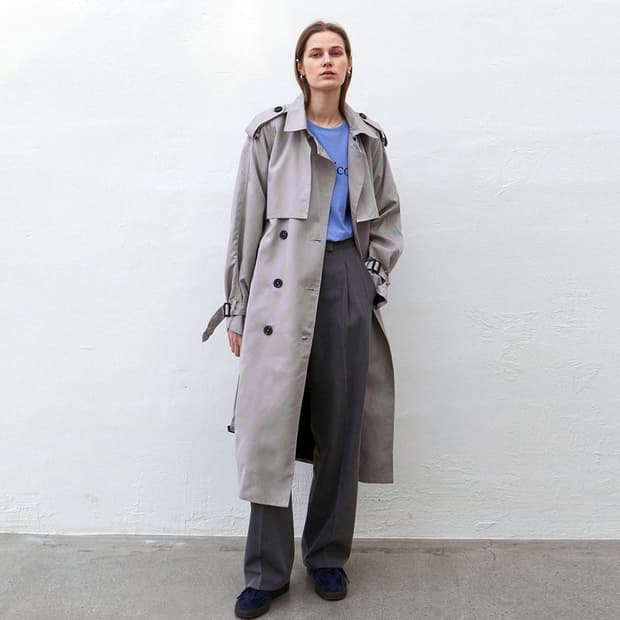 닉앤니콜(NICK NICOLE) 오버핏 더블 스트랩 트렌치코트 프리사이즈