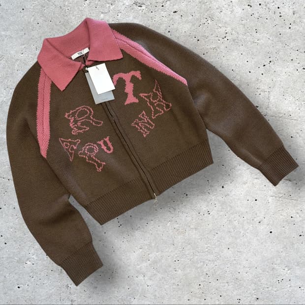 YUSE 유즈 브라운 니트 집업 가디건 새상품 D291