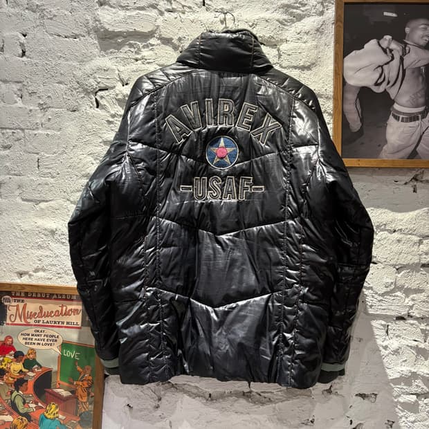 아비렉스 USAF 히든 후드 유광 투웨이 패딩