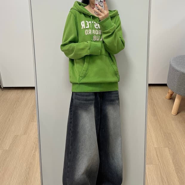홀리스터 롱보드 클럽 그린 후드티