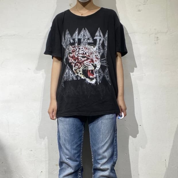 데프 레파드 Def Leppard 오피셜 표범 그래픽 밴드 티셔츠 XL