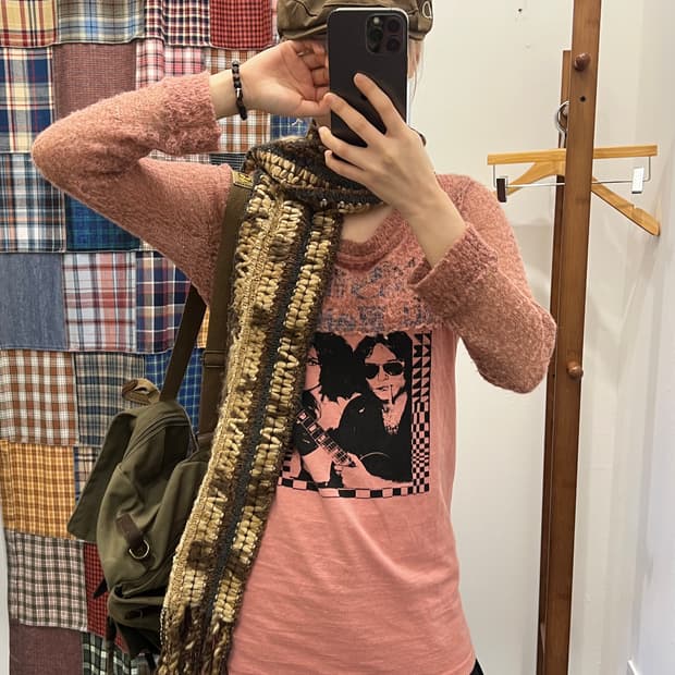 히스테릭글래머 핑크 니트 히스걸 롱 슬리브