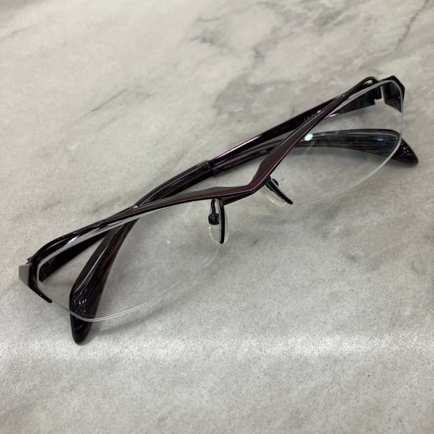 B50 자포니즘 JAPONISM 유광 와인 반무테 캣아이 메탈테 안경