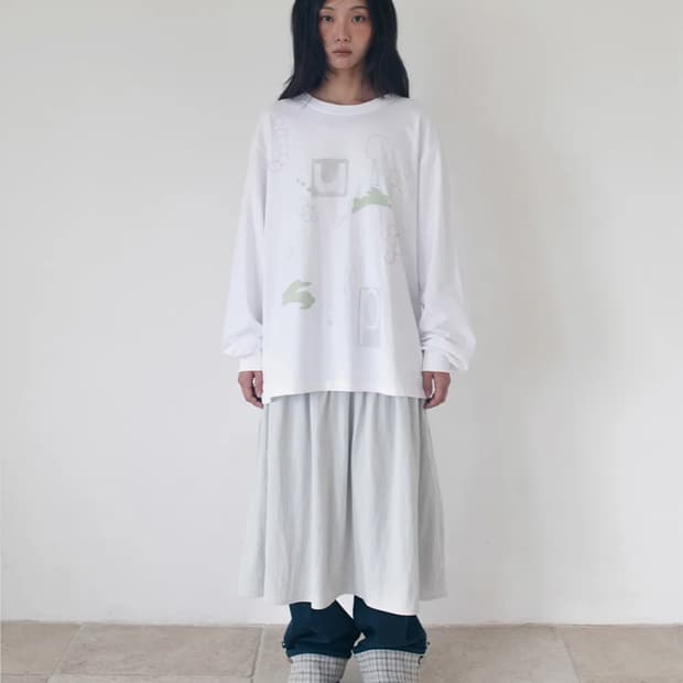 온스카 스커트 (FLARE RIB SKIRT - GREY)