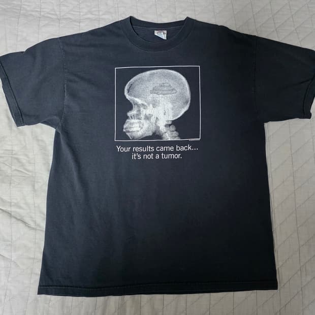 [XL] Y2K SHIT HEAD  빈티지 유머 티셔츠 블랙