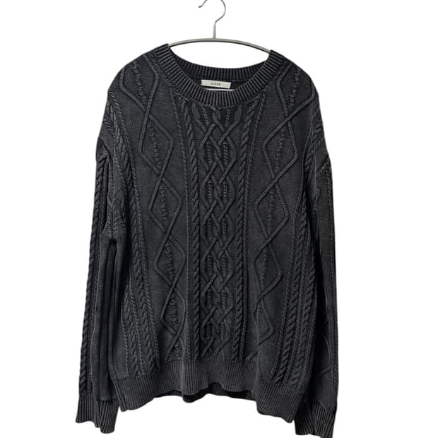 피그먼트 워싱 케이블 니트 L