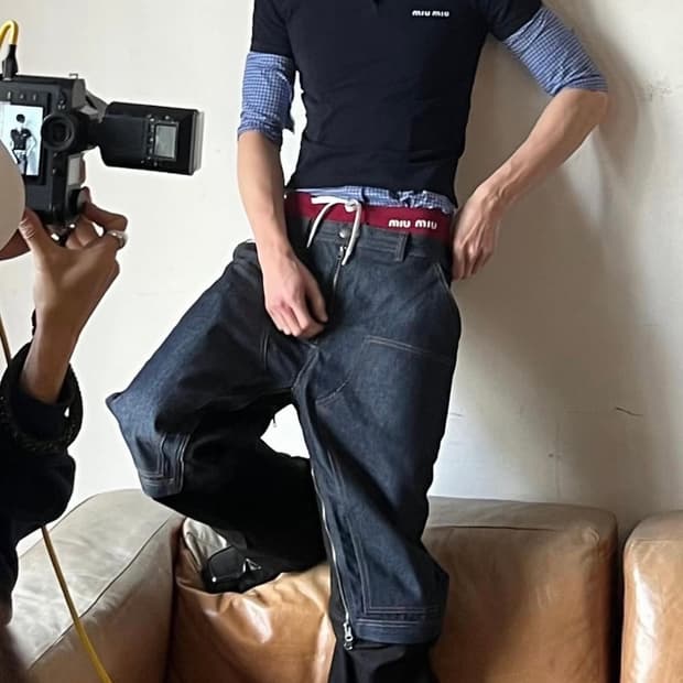 ADSB 앤더슨벨 밀리 디테쳐블 카펜터 진 인디고 블랙