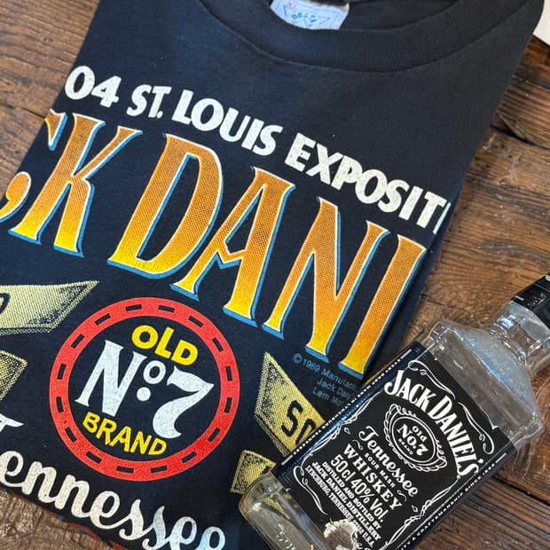 Delta x Jack Daniels 튜블러 싱글스티치 빈티지 프린팅 티