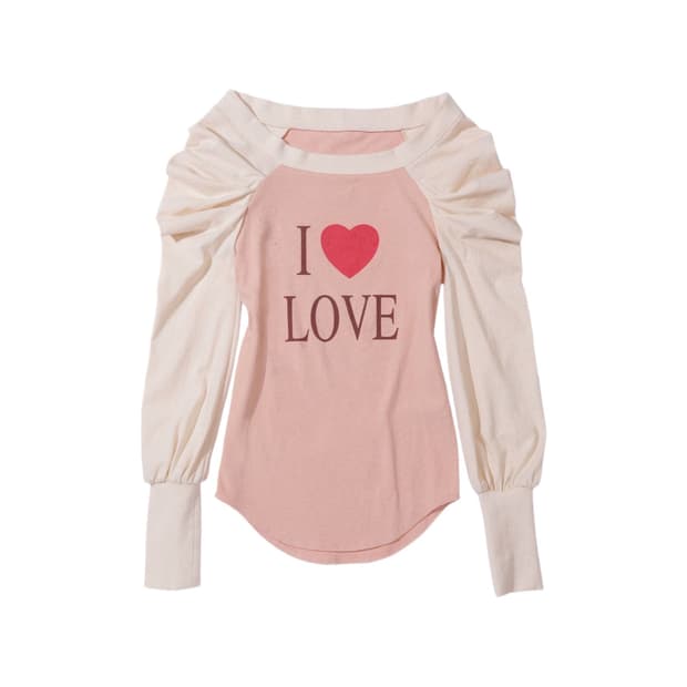 (구) Love Off-Shoulder Tee Peach