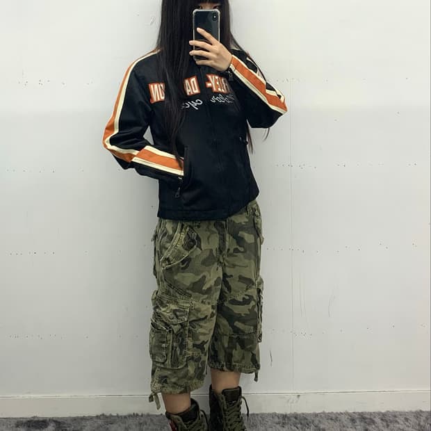 재패니즈 카모 카고 반바지