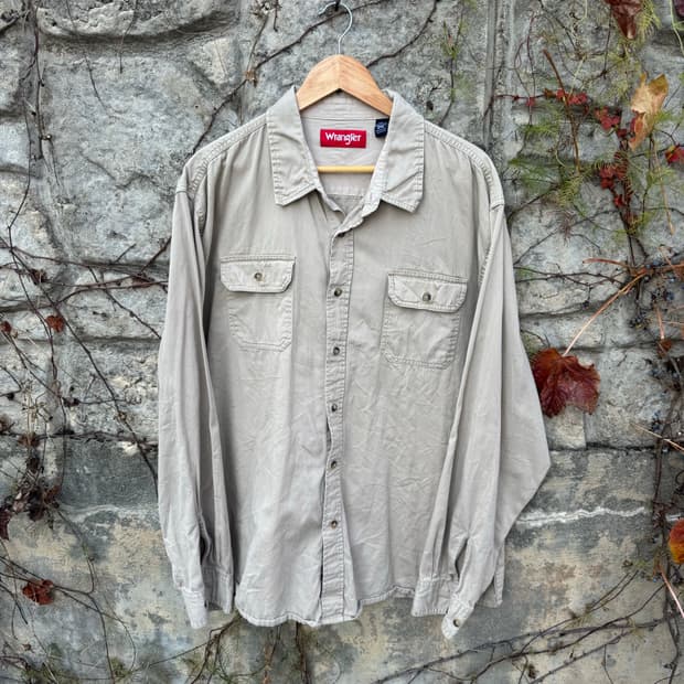 랭글러 빈티지 투포켓 워크 셔츠 베이지 2xl