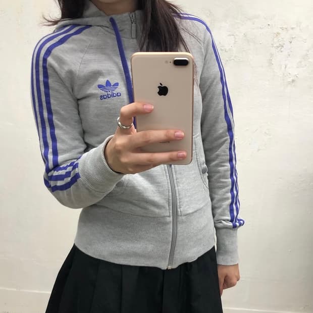 아디다스 딱붙핏 후드 집업