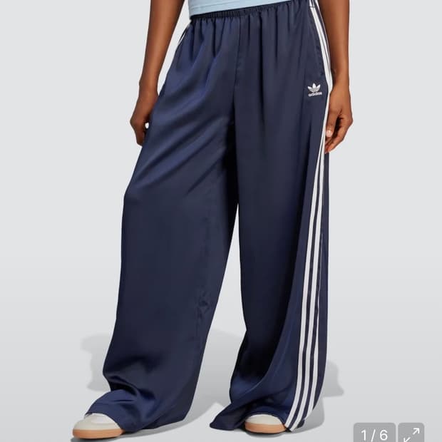 새틴 와이드 레그 트랙 팬츠 - 나이트인디고 / JD0881