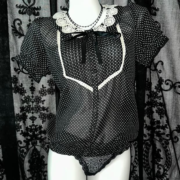 black dot lovely blouse